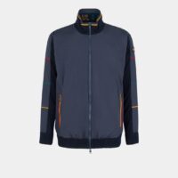 Blouson court droit en maille et nylon Bleu Paul And Shark