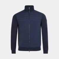 Blouson court droit zippé bi matière Bleu Hackett London