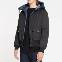 Blouson court réversible capuche Noir Dualist