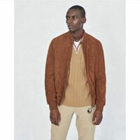 Blouson teddy en chèvre velours WAYNE SUEDE Marron Chevignon