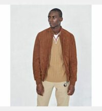 Blouson teddy en chèvre velours WAYNE SUEDE Marron Chevignon