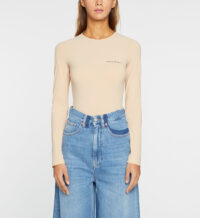 Body slim manches longues nylon stretch Beige MM6 Maison Margiela