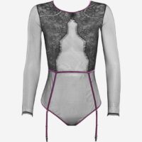 Body string avec porte-jarretelles Coup de Foudre Noir Maison Close