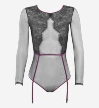 Body string avec porte-jarretelles Coup de Foudre Noir Maison Close