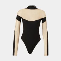 Body tulle découpes Noir Mugler