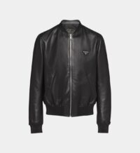 Bomber en cuir nappa Noir Prada