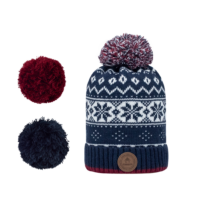 Bonnet à Pompons Interchangeables Bloody Mary Navy Bleu Cabaïa