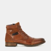 Boots Nitro lacets zip cuir Marron Redskins