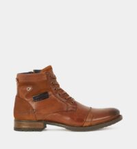 Boots Nitro lacets zip cuir Marron Redskins