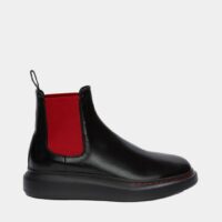 Boots S.Rubb. N.Liq.Spa en cuir Noir Alexander McQueen