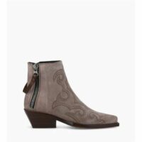 Bottine Western brodée cuir velours CALAMITY 4 Marron Free Lance