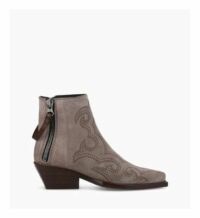 Bottine Western brodée cuir velours CALAMITY 4 Marron Free Lance