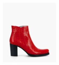 Bottine à talon en cuir PADDY 7 Rouge Free Lance