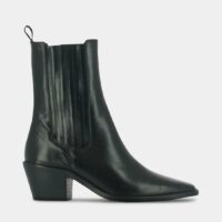 Bottines Birmania cuir à talon Noir Jonak