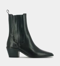 Bottines Birmania cuir à talon Noir Jonak