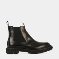 Bottines Chelsea Type 156 semelle striée cuir polido Noir Adieu