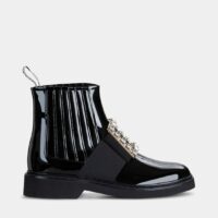 Bottines Chelsea Viv Rangers boucle strass Noir Roger Vivier