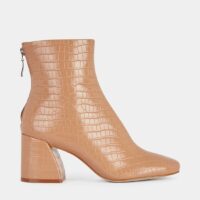 Bottines Delphine crocodile embossé zip vegan Beige Studio Celeste