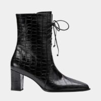 Bottines Tine cuir embossé Noir Flattered