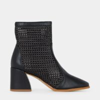 Bottines à talons Elena vegan cannage ajouré Noir Studio Celeste