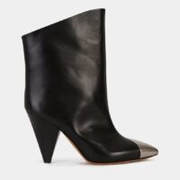 Bottines bout métal Lapee cuir Noir Isabel Marant