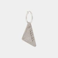 Boucle d'oreille gauche Crystal Logo Jewels Gris Prada