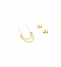 Boucle d'oreille jumelle chaîne Jaune YAY Paris
