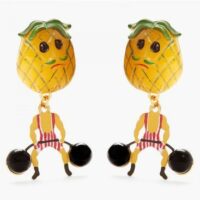 Boucles d'oreilles clips ananas fruit circus Jaune N2 by les Néréides