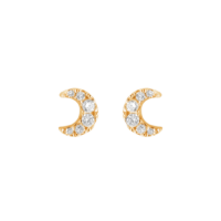 Boucles d'oreilles lune en Or et Diamants Jaune Djula