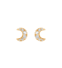 Boucles d'oreilles lune en Or et Diamants Jaune Djula