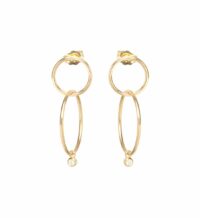 Boucles d’oreilles pendantes Bezel Diamonds en or 14 carats Jaune Zoe Chicco