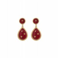 Boucles d'oreilles percées goutte audacieuses étoiles I rouge Rouge Satellite