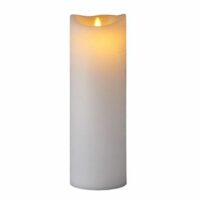 Bougie LED vraie cire vacillante 10 x 30 cm télécommandable Blanc Sirius