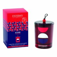 Bougie parfumée pot en verre décoré rechargeable Rouge Cassis 35 h Rouge Esteban Paris Parfums