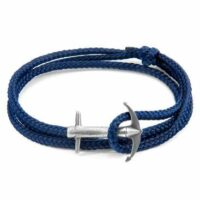 Bracelet Ancre Argent Et Corde ADMIRAL Bleu Anchor & Crew