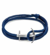 Bracelet Ancre Argent Et Corde ADMIRAL Bleu Anchor & Crew