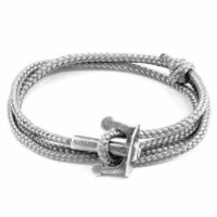 Bracelet Ancre Argenté Et Corde UNION Gris Anchor & Crew