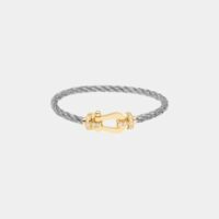 Bracelet Force 10 avec manille en or jaune Gris Fred