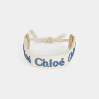 Bracelet Woody toile signature Blanc Chloe