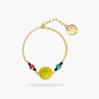 Bracelet fin Smiley® à trois yeux et perles Multicolore Les Néréides