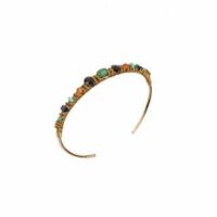 Bracelet jonc estival turquoise et grenat   Multicolore Multicolore Satellite