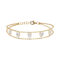 Bracelet pampilles poires en or et diamants Jaune Djula