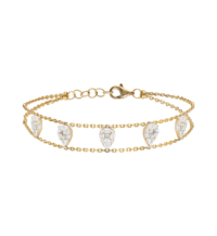 Bracelet pampilles poires en or et diamants Jaune Djula