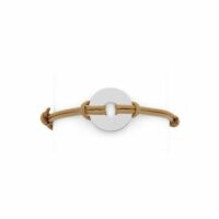 Bracelet petite cible Argent Massif pour homme sur coton ciré Chocolat Marron Atelier de Famille