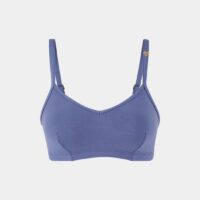 Brassière triangle unie Mina coton bio Bleu Mina Storm