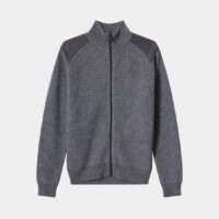 Cardigan Aubry zippé patchs suède Gris Figaret