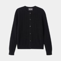 Cardigan Pointelle cachemire soie femme Noir Eric Bompard