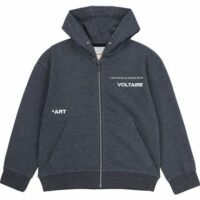 Cardigan à capuche en molleton Gris Zadig&Voltaire Kids