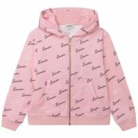 Cardigan à capuche molletonné Rose Lanvin Kids