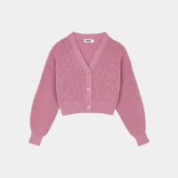 Cardigan court Las Palmas maille Rose Indee